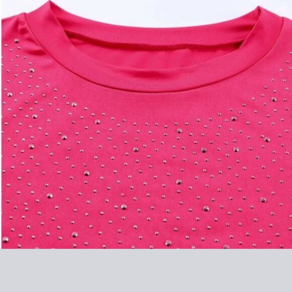 Pink Rhinestone Bodysuit - Picture 3 of 7